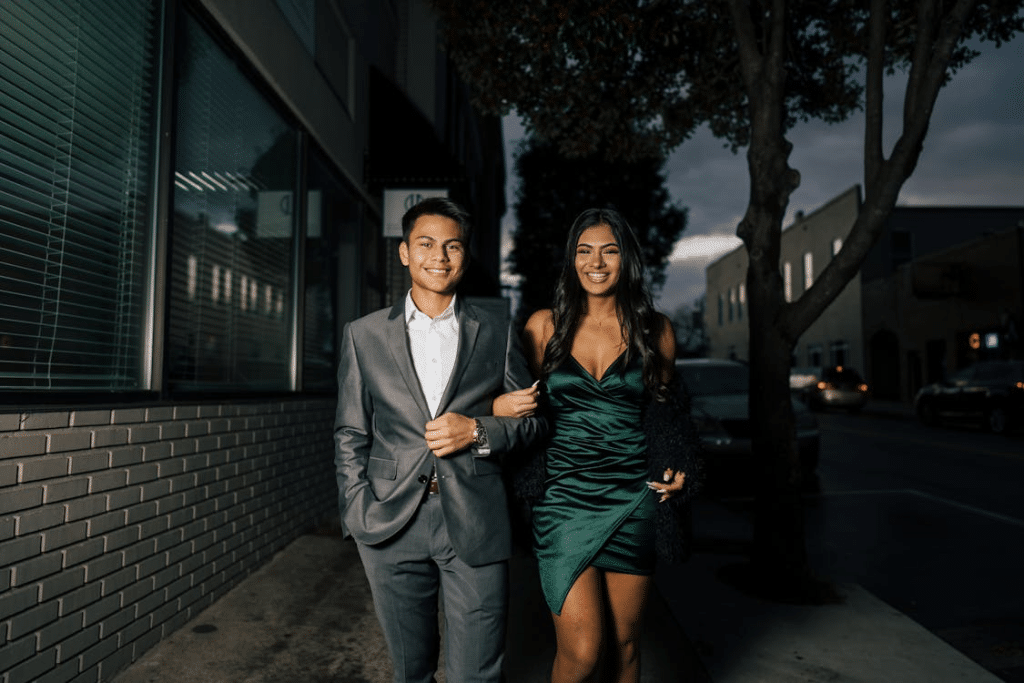 A man and a woman on a date