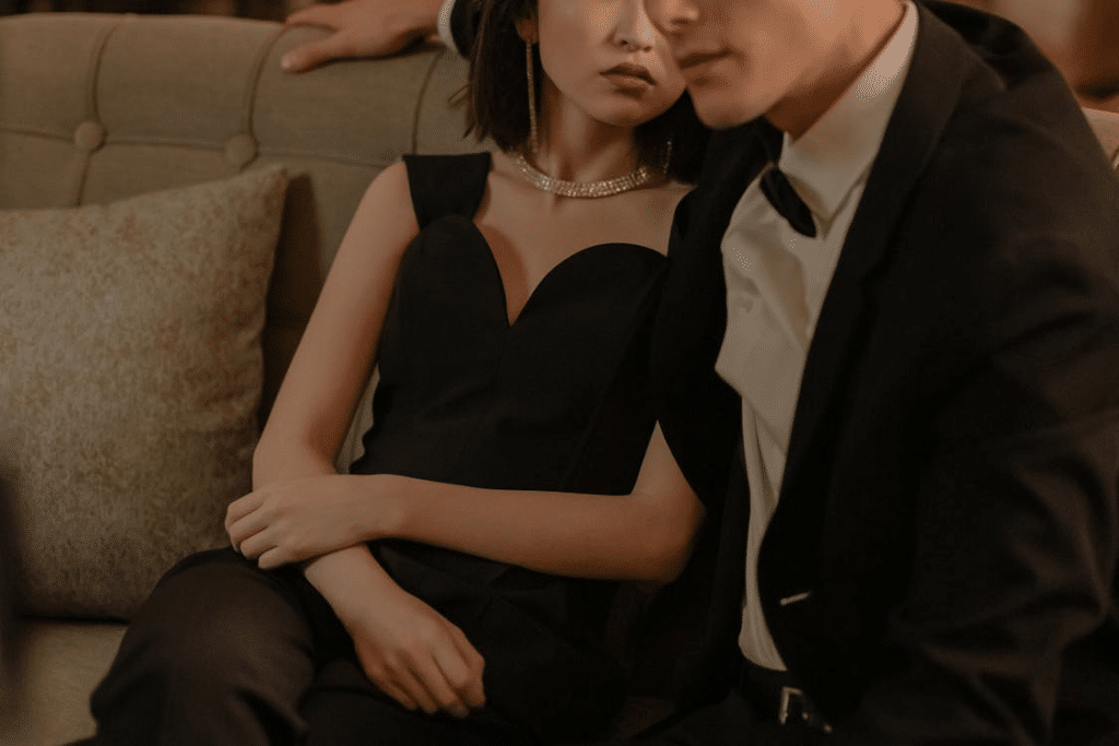 A man and a woman on a date
