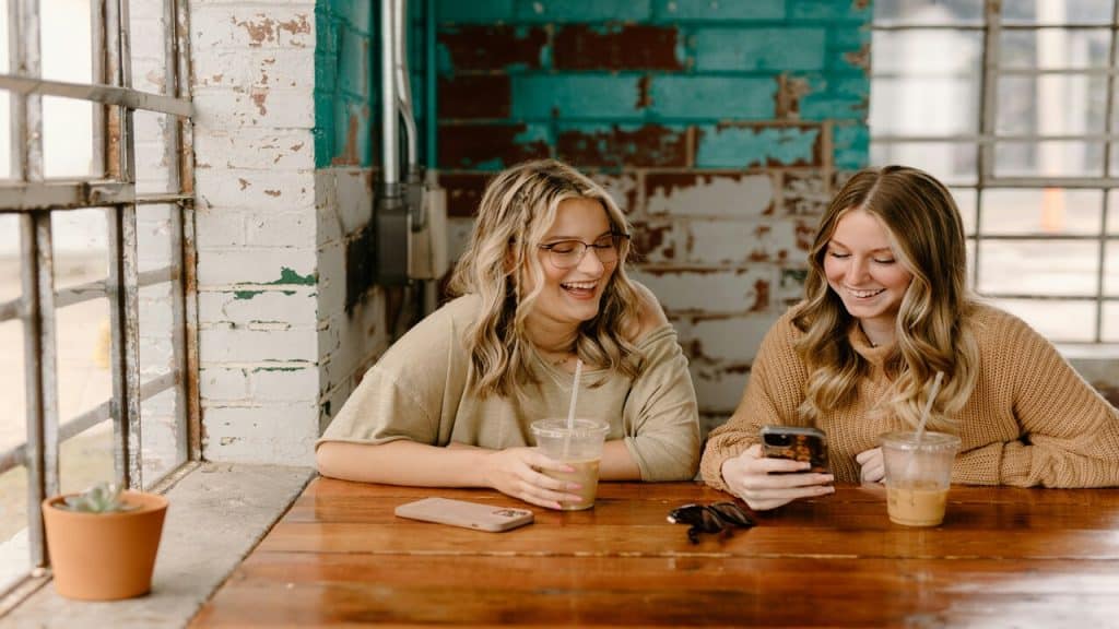 Friends having coffee together