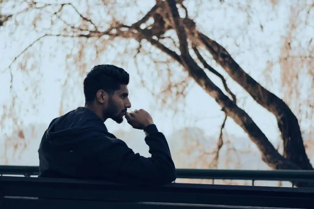 A man sitting alone