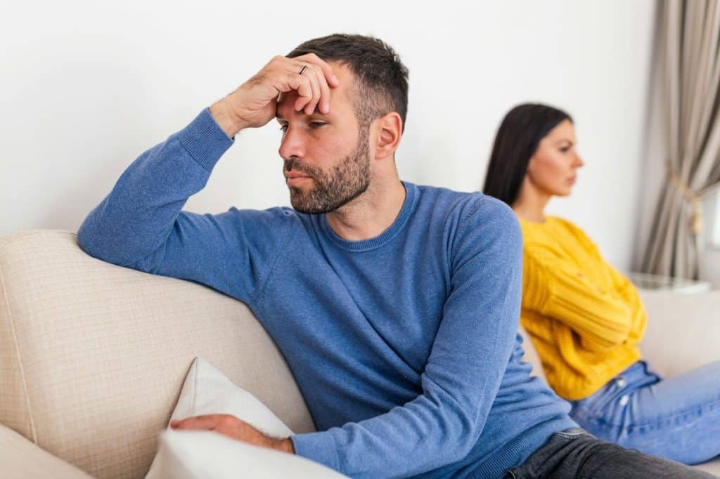 A man thinking about his wife behavior
