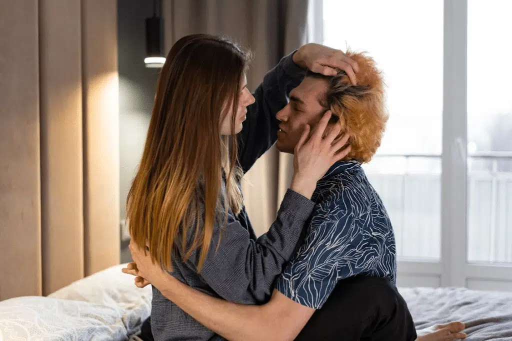 A couple hugging each other