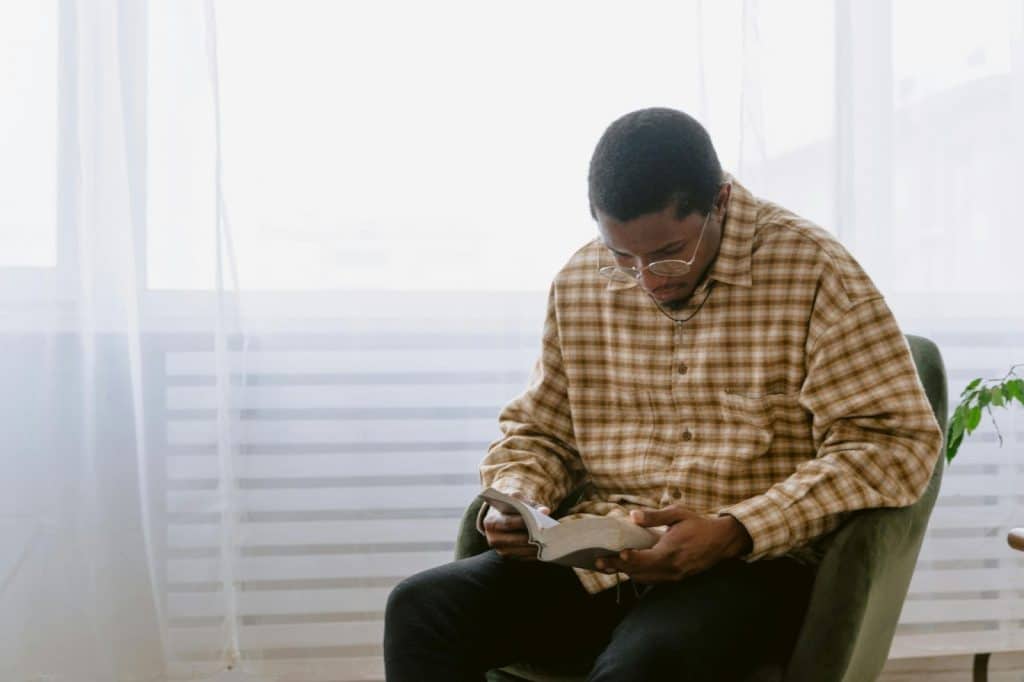 A man reading a book