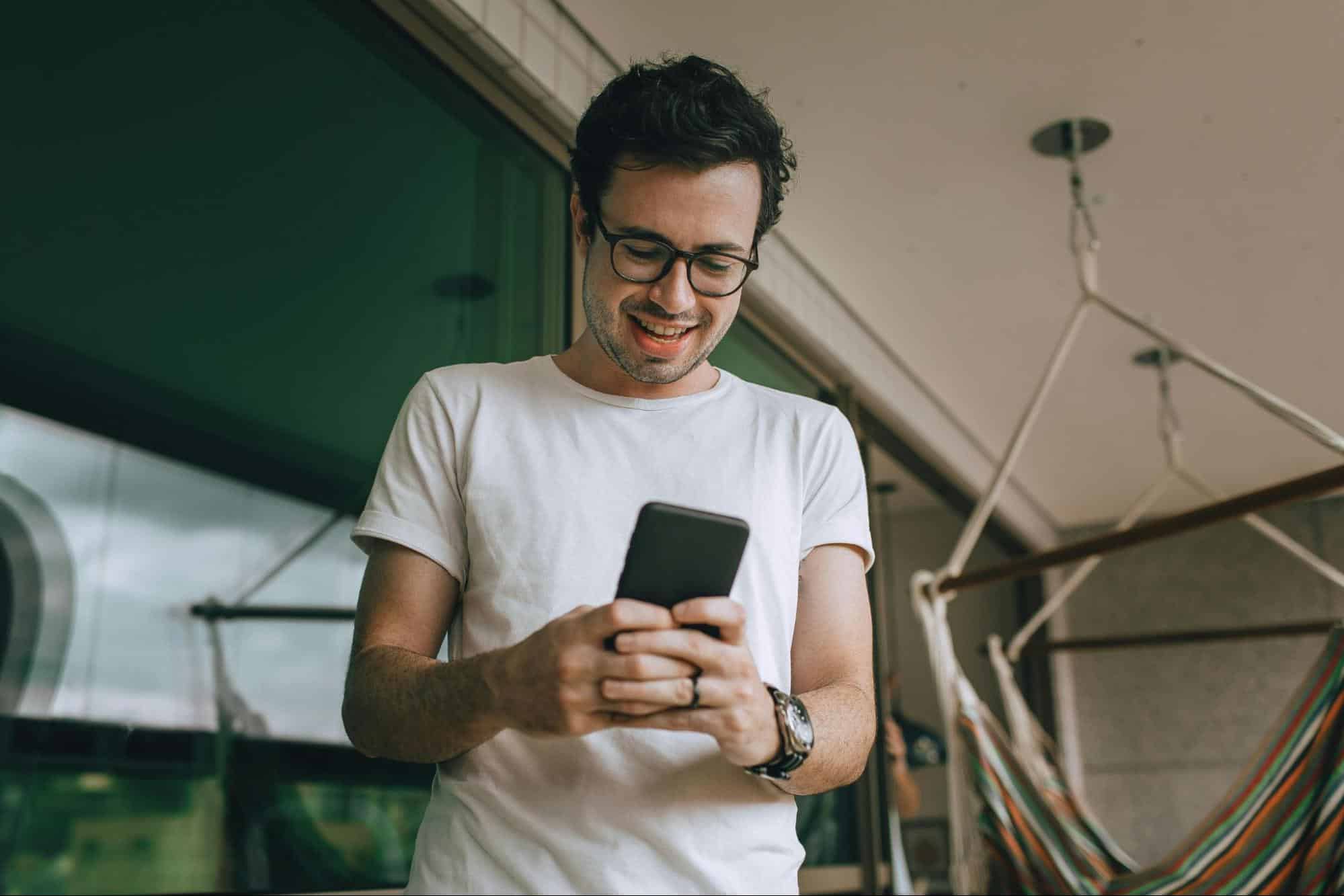A man using a phone