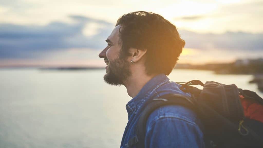 A man watching a sea view