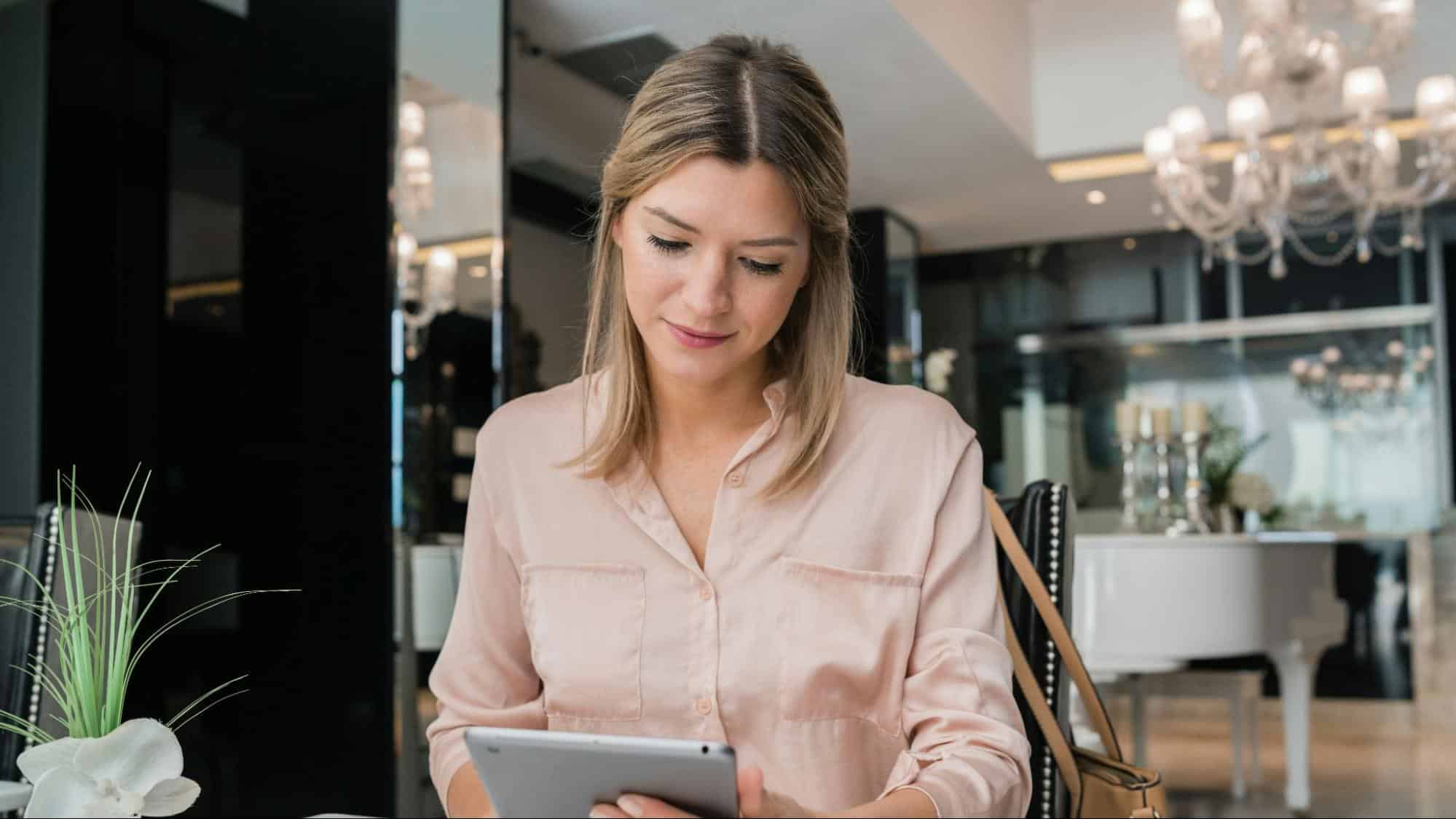 A woman trying to contact a man