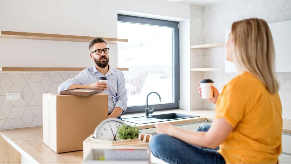 A man and woman having a conversation
