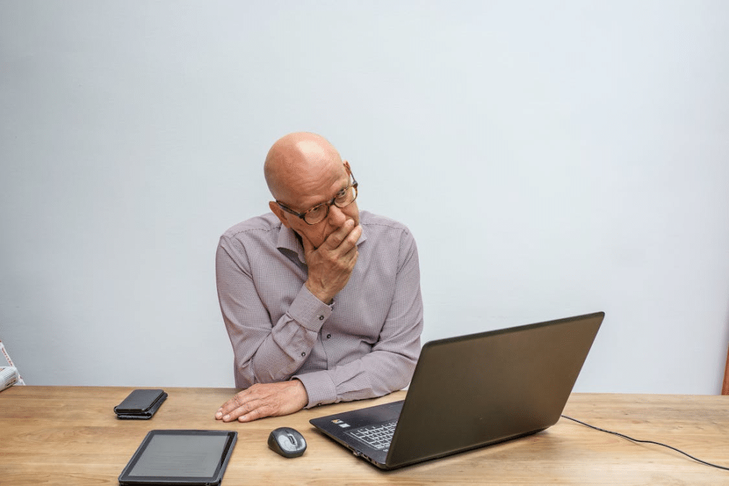 A man looking sad