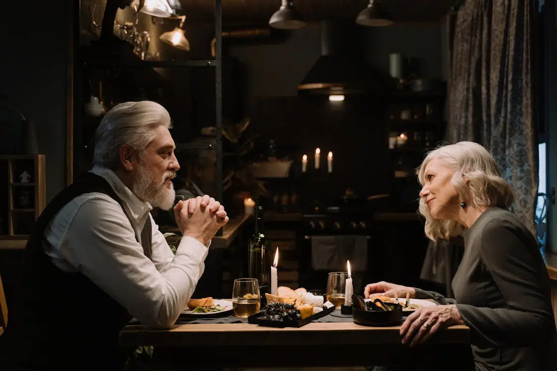 A couple having dinner