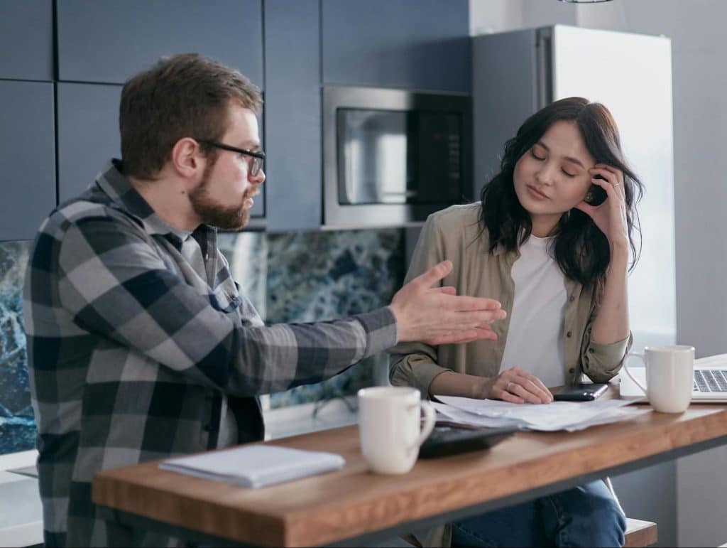 A man being rude to woman