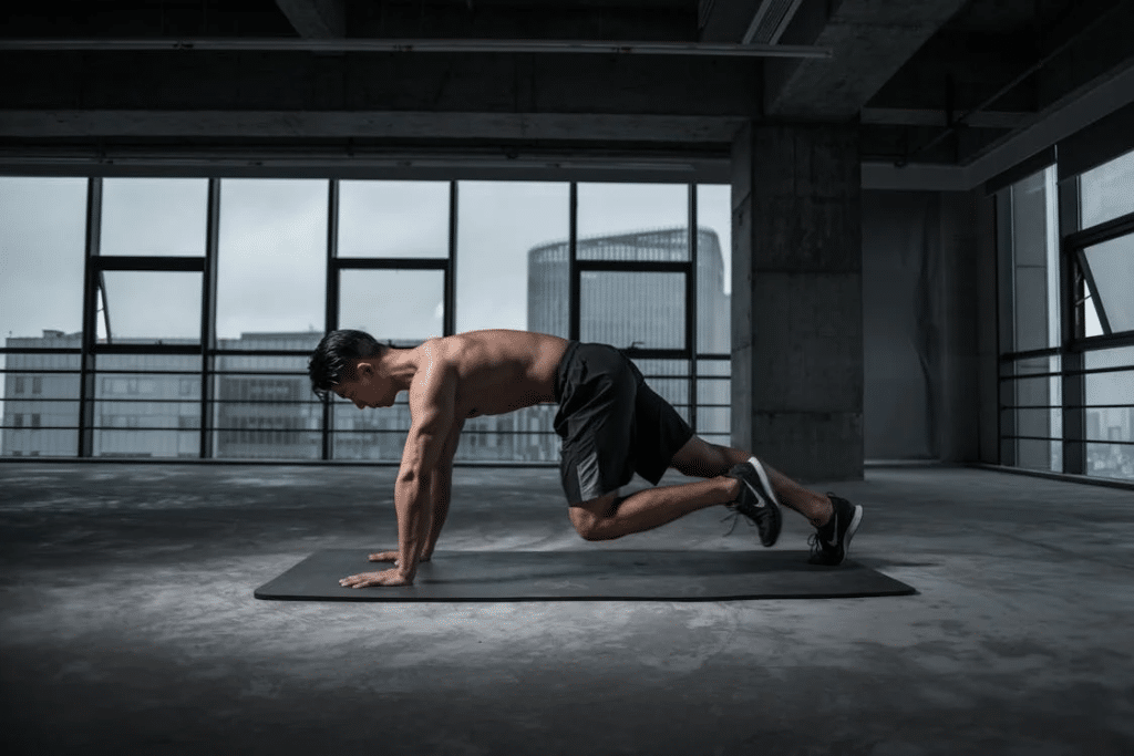 A man working out at the gym