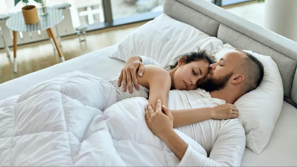 A man and woman sleeping