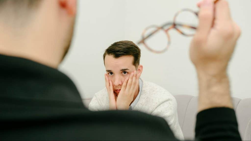 A man talking with his friend