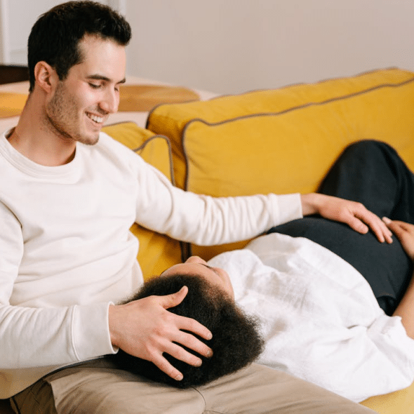 A man and a pregnant woman