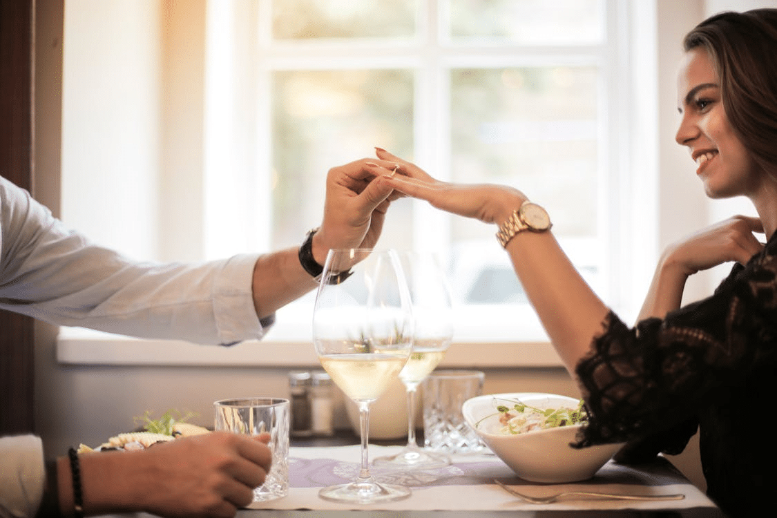 A couple getting engaged