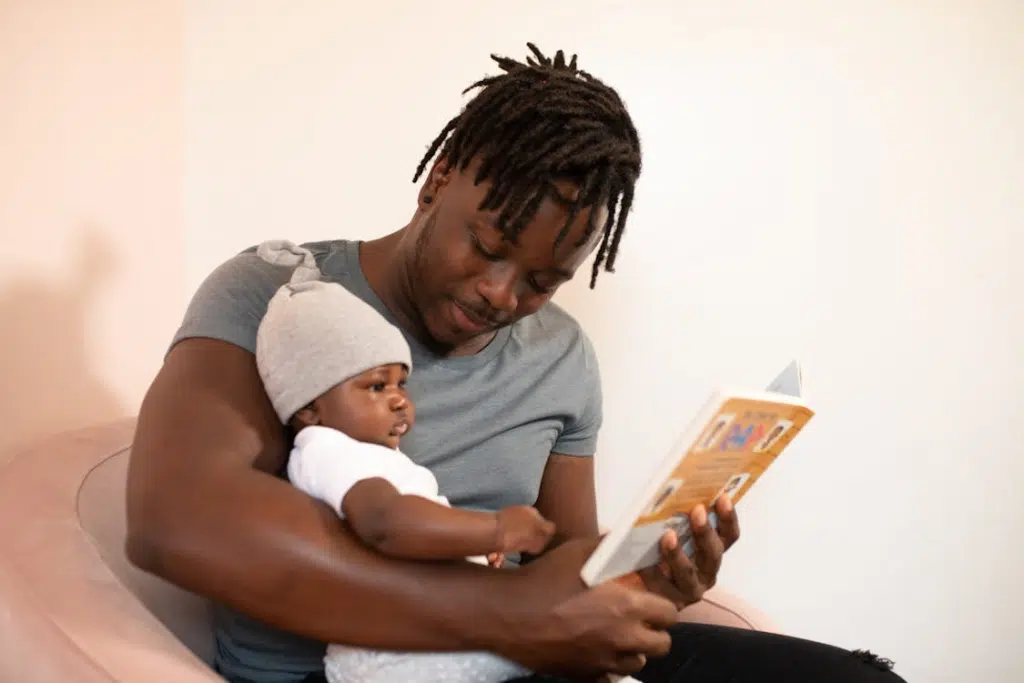 A man holding a child