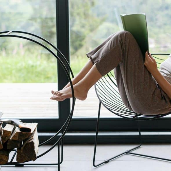 A woman relaxing in a chair