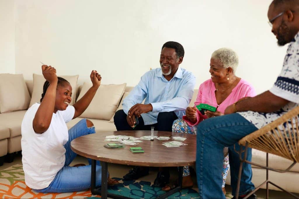A man and woman with their in-laws