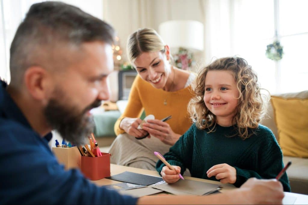 A man with his family