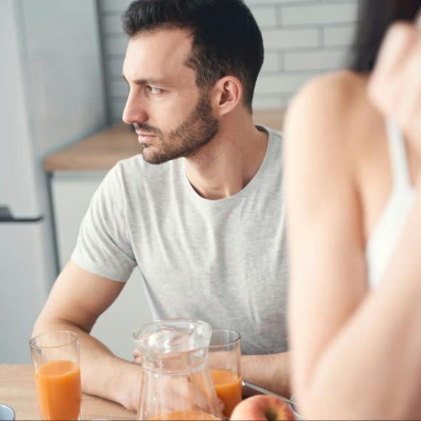 A man thinking about something