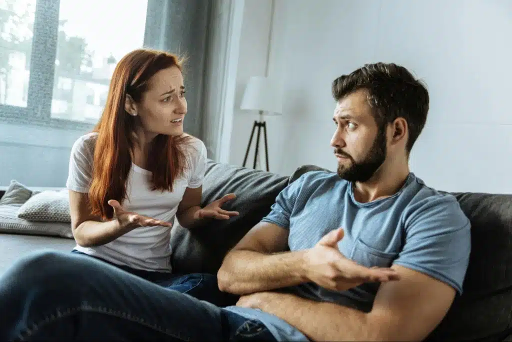 A man getting annoyed to woman