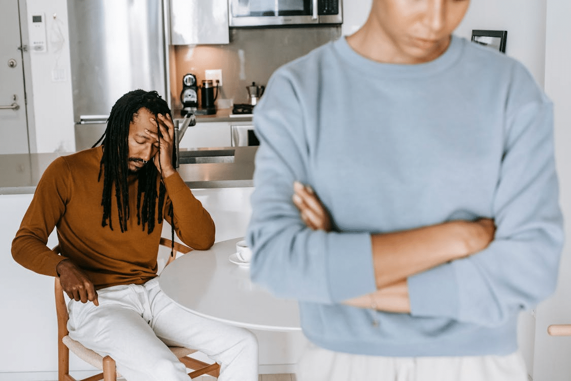 Couple arguing in the kitchen