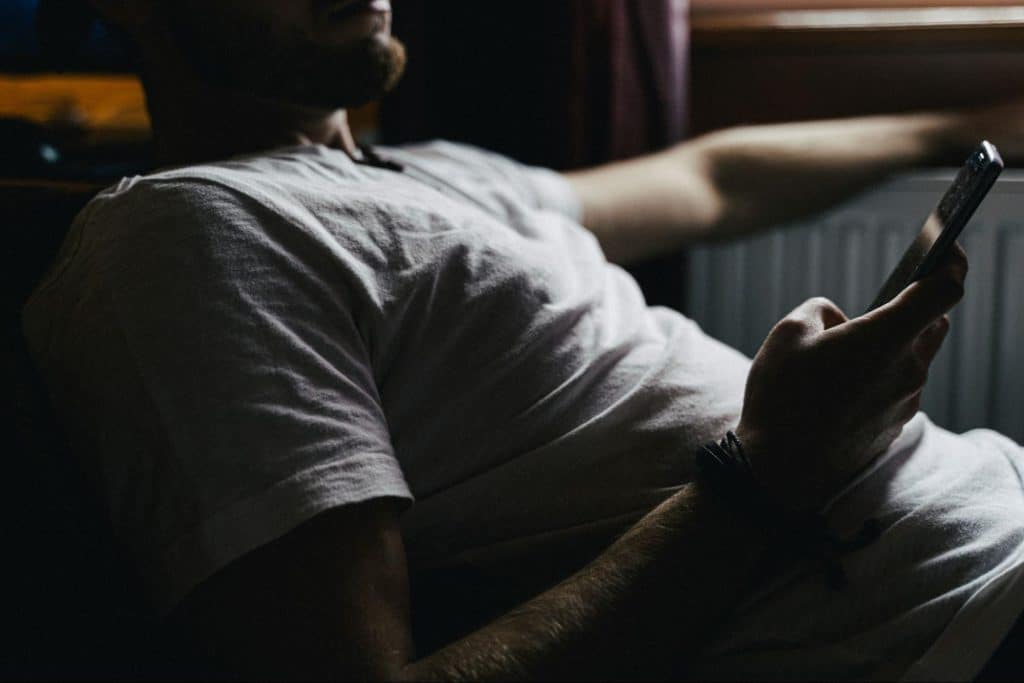 A man texting someone