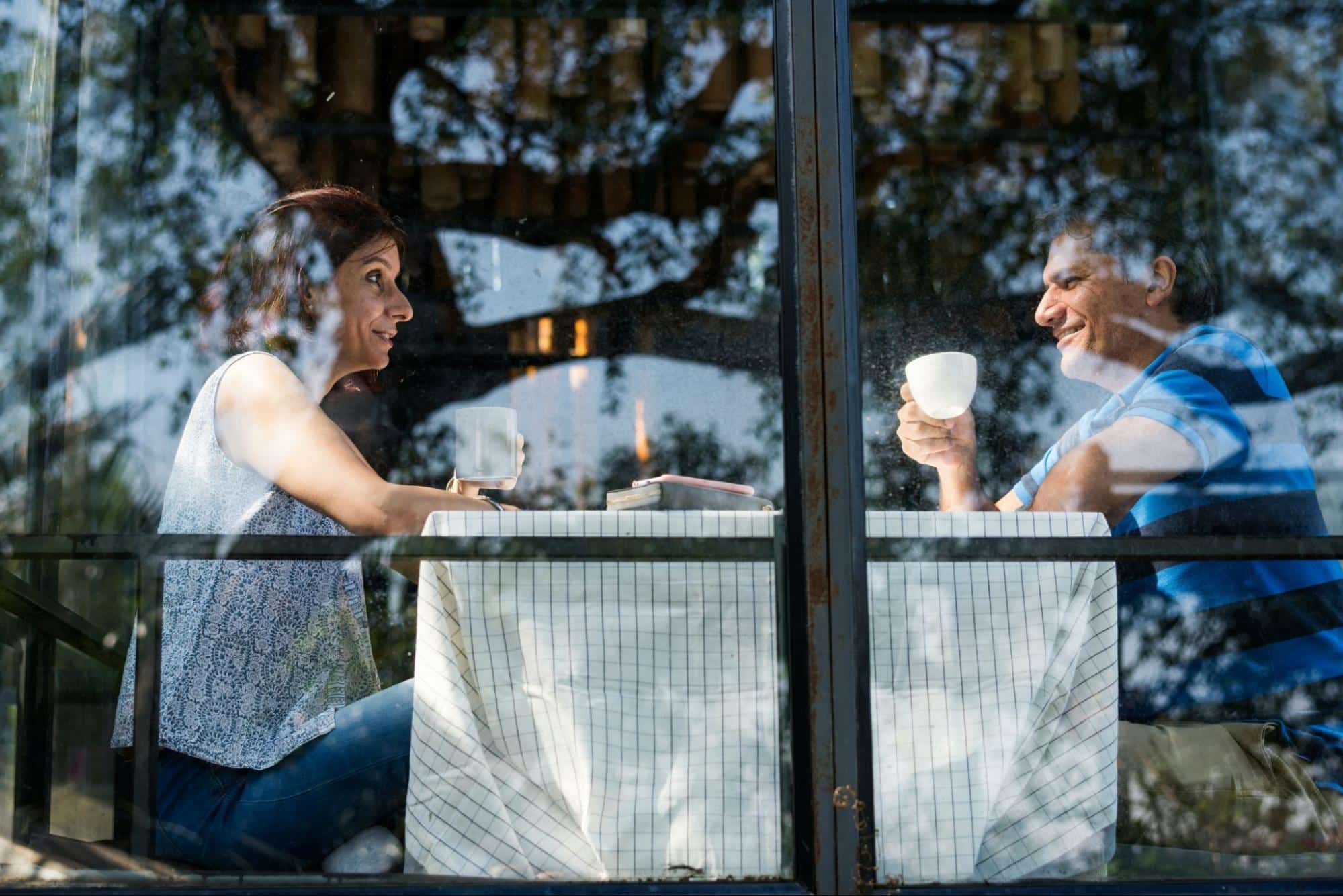 A man and woman dating 