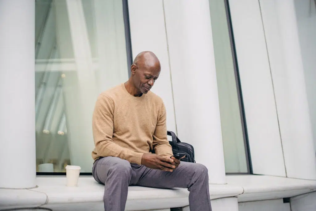 A man using a phone
