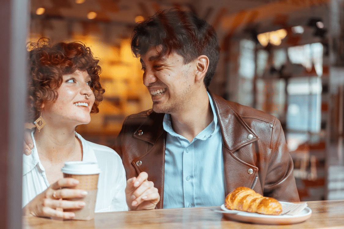 A man and a woman on a date