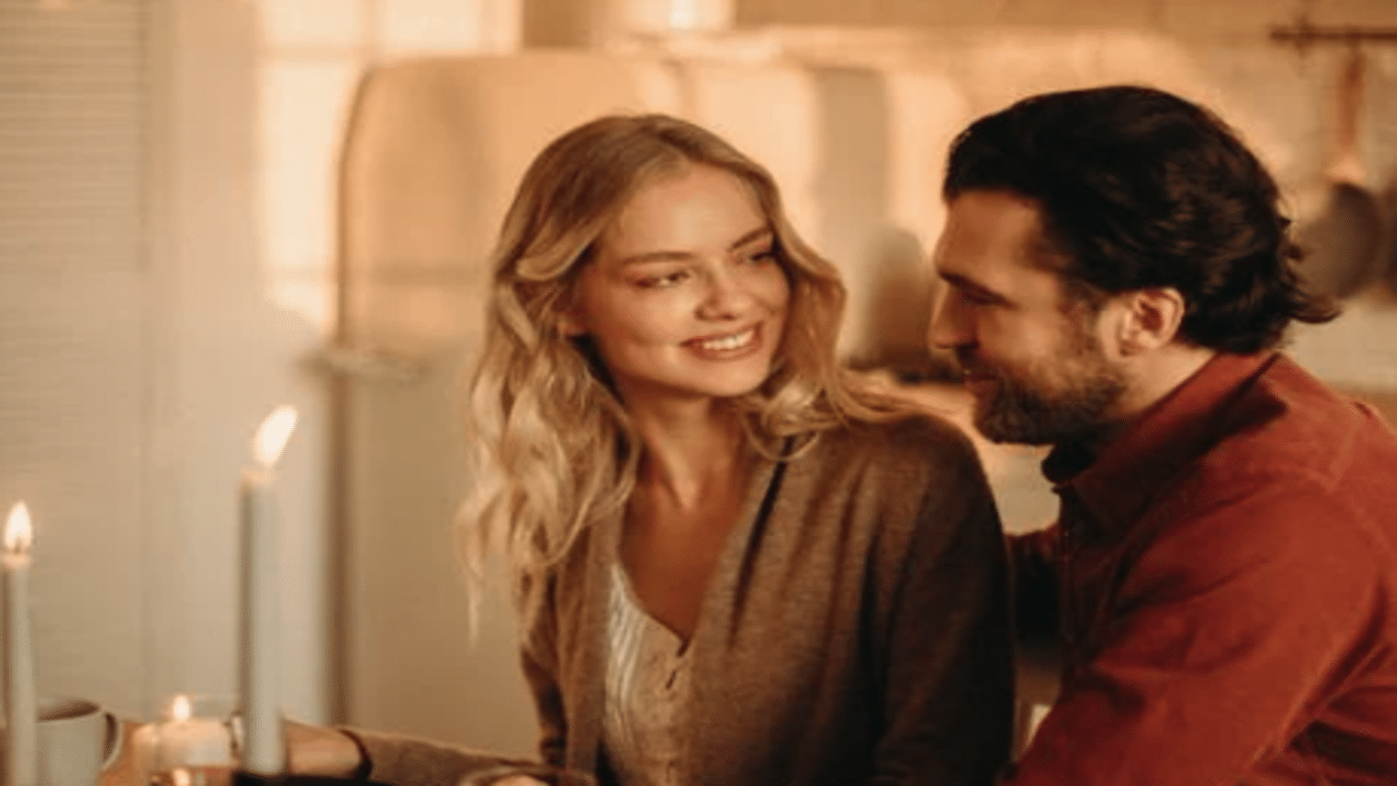 A couple looking at each other