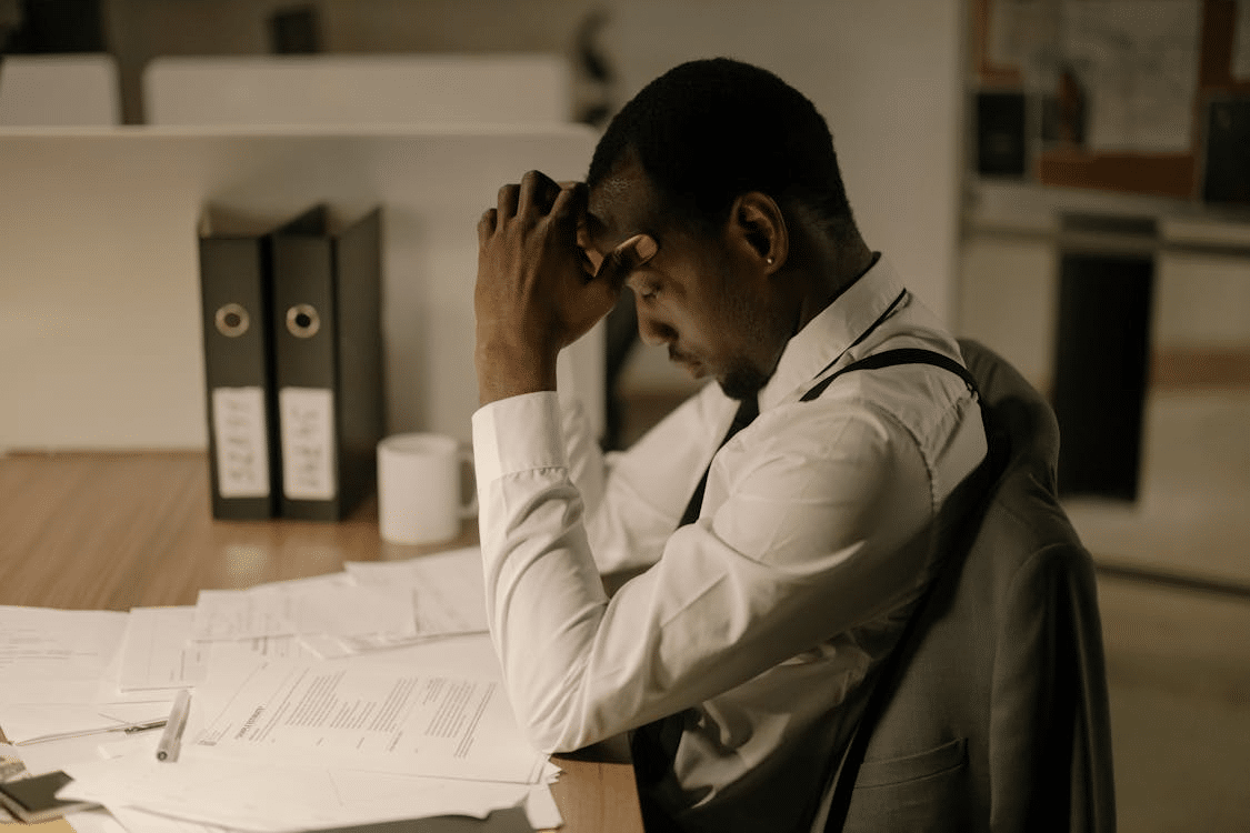 A man busy with papers
