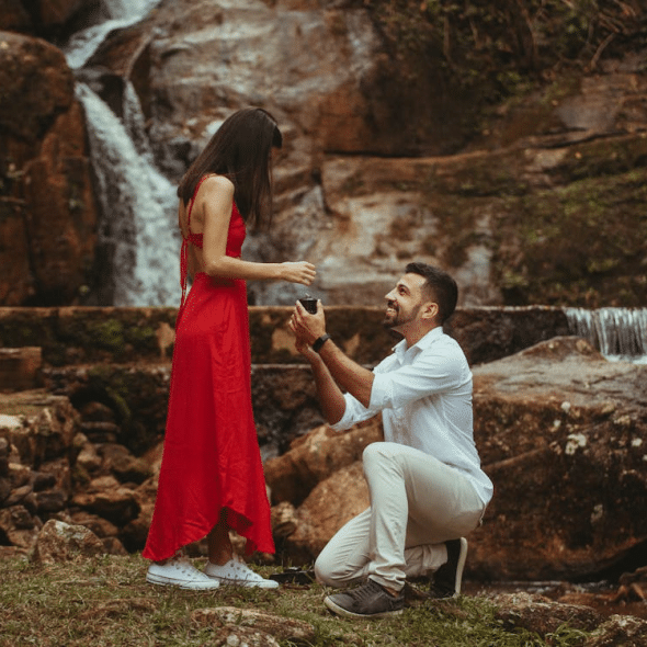 A couple getting engaged