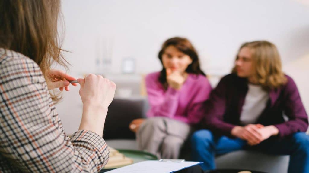 A couple in therapy together