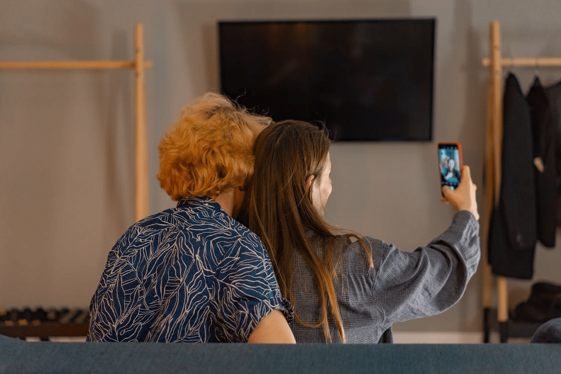 A couple taking a selfie together