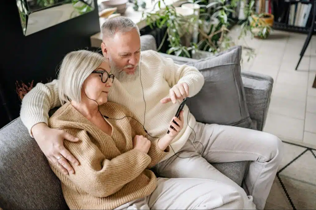 A man and woman at the living room 