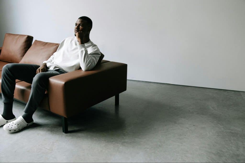 A man thinking