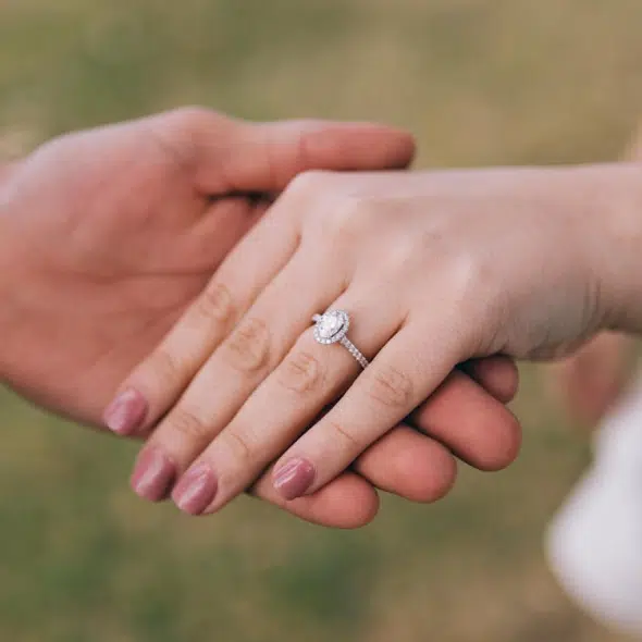 A couple getting engaged