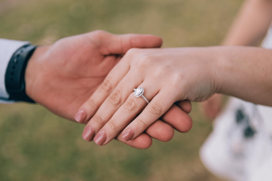 A couple getting engaged
