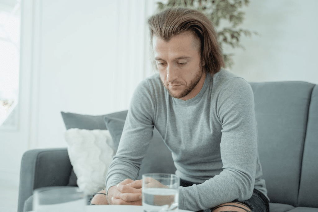 A man sitting alone