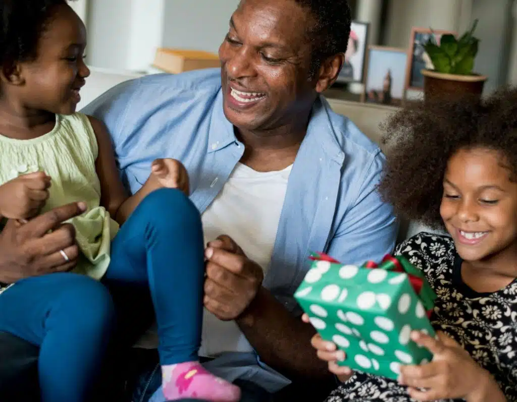 A man bonding with his children