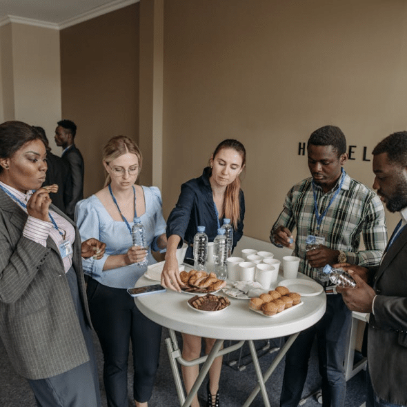 People at a networking event