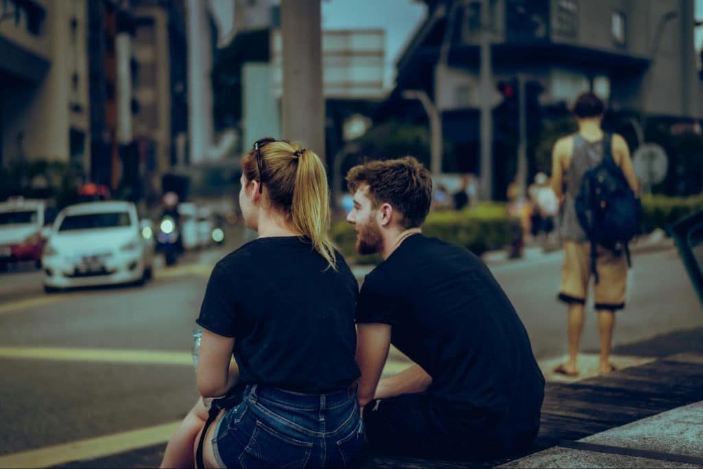 A man and woman having a conversation