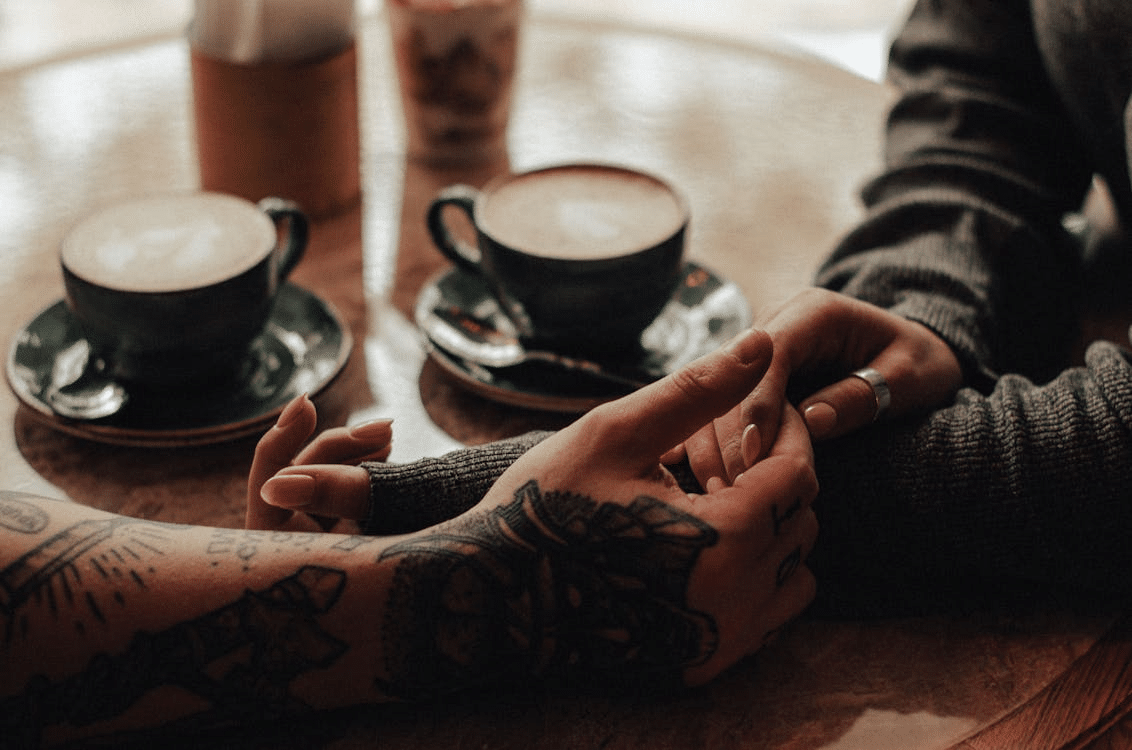 A couple on a coffee date