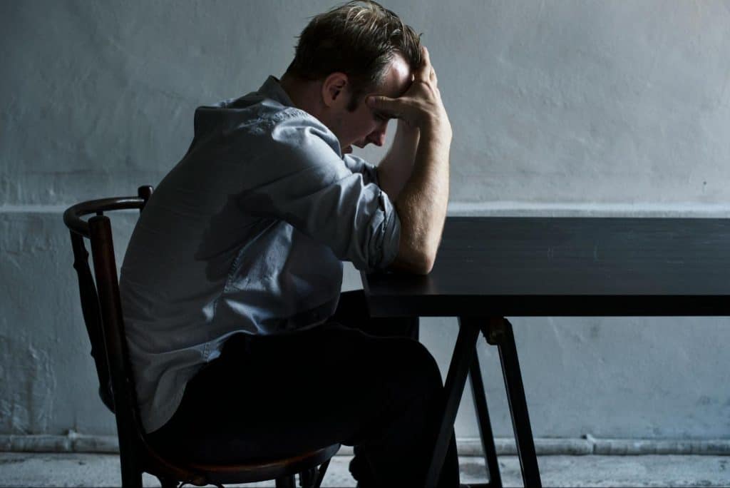 A man sitting alone