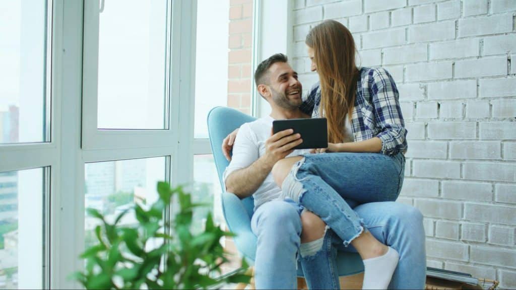 A man and woman planning as a team