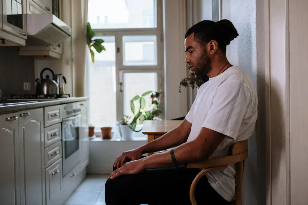 A man sitting alone