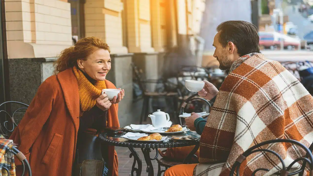 A mature couple on a date