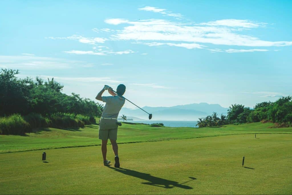 A man at the golf course