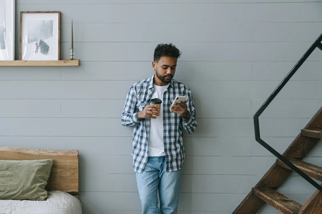 A man using his phone